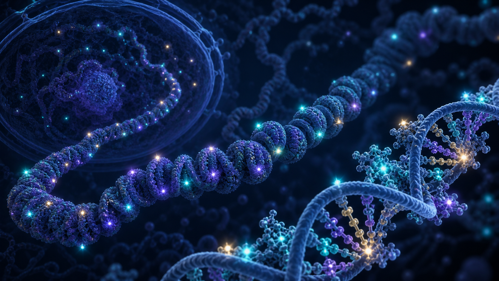 自闪烁荧光分子以20纳米分辨率呈现活细胞中的DNA折叠