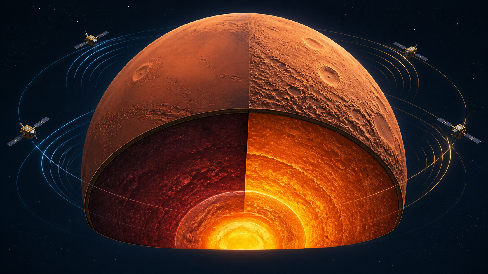 火星南部地幔可能比北部地幔温度高 200-400°C，火星内部重力显示不对称