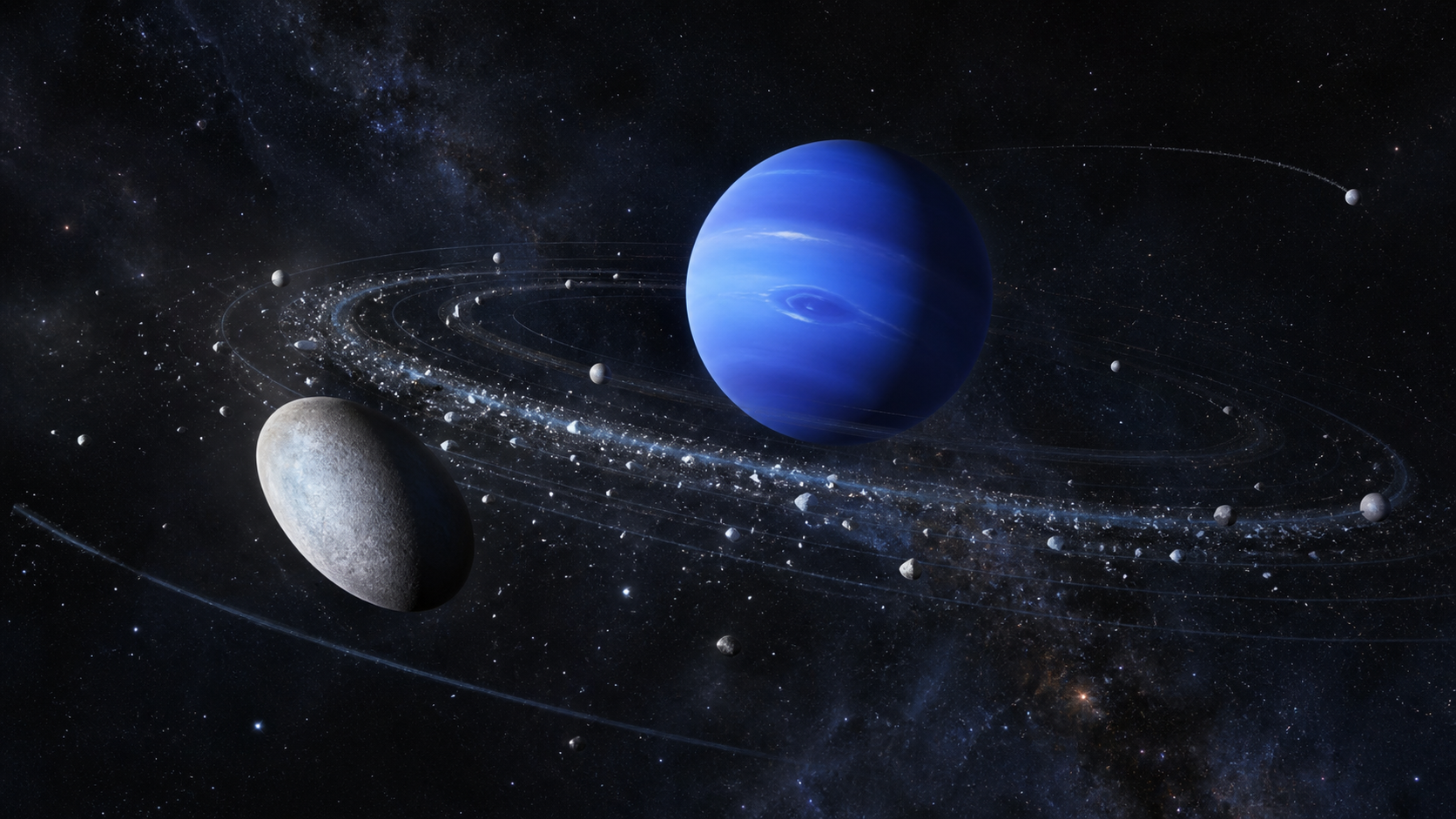 海王星の月は衝突残骸か、トリトンが昔の衛星界を覆した