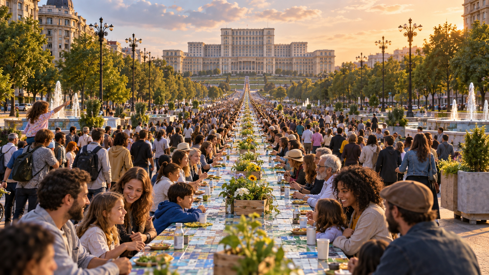 Bucharest dựng bàn tái chế dài 5,055 km