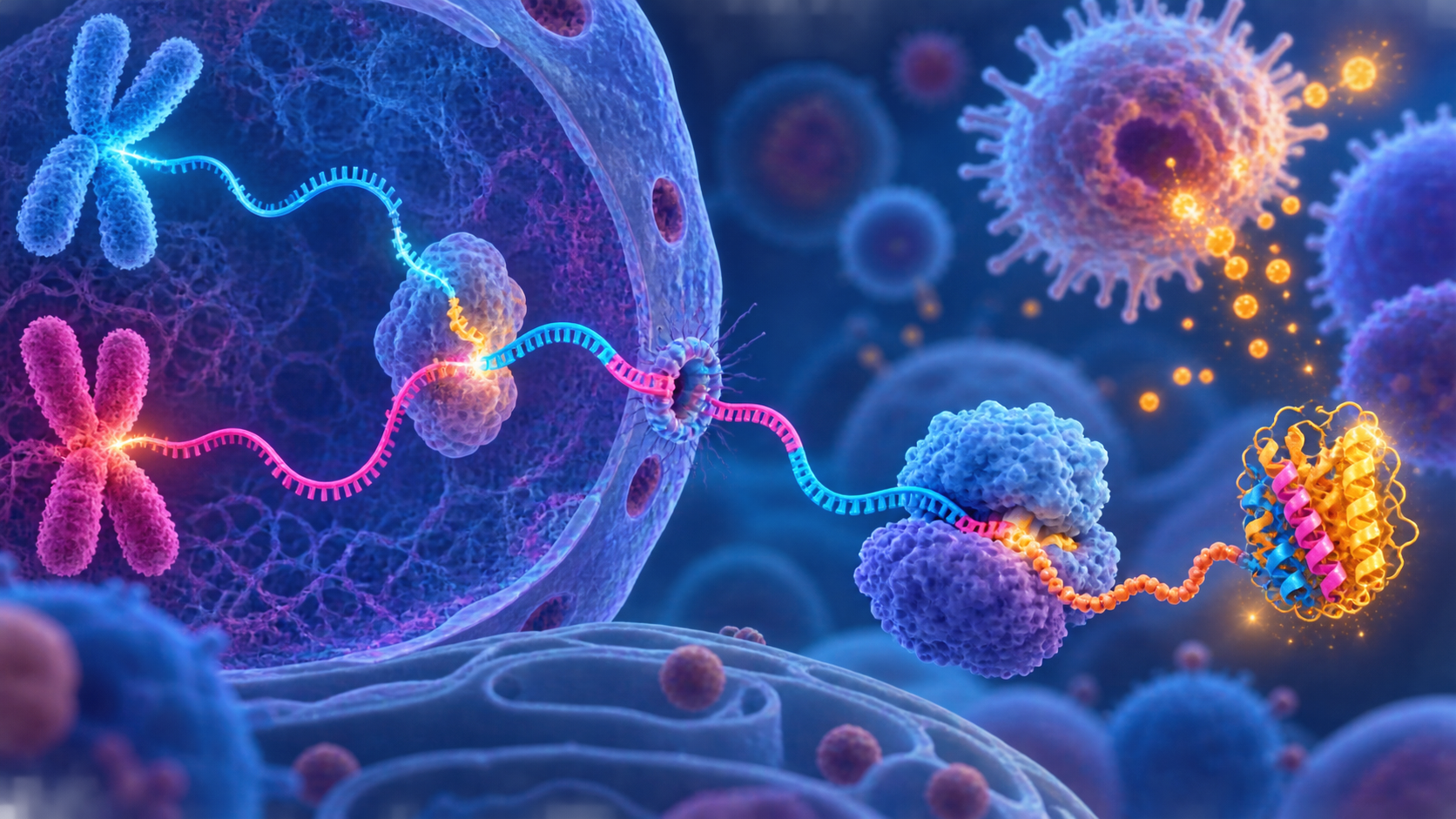 RNA from distant genes made one protein... Hidden regulatory layer of immune response