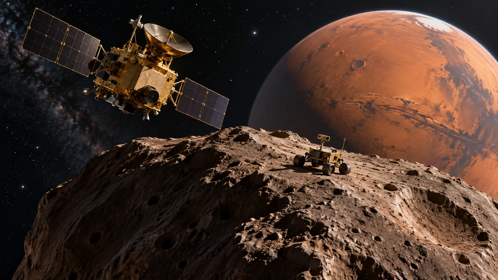 MMX launches toward Phobos, beginning a sample-return attempt
