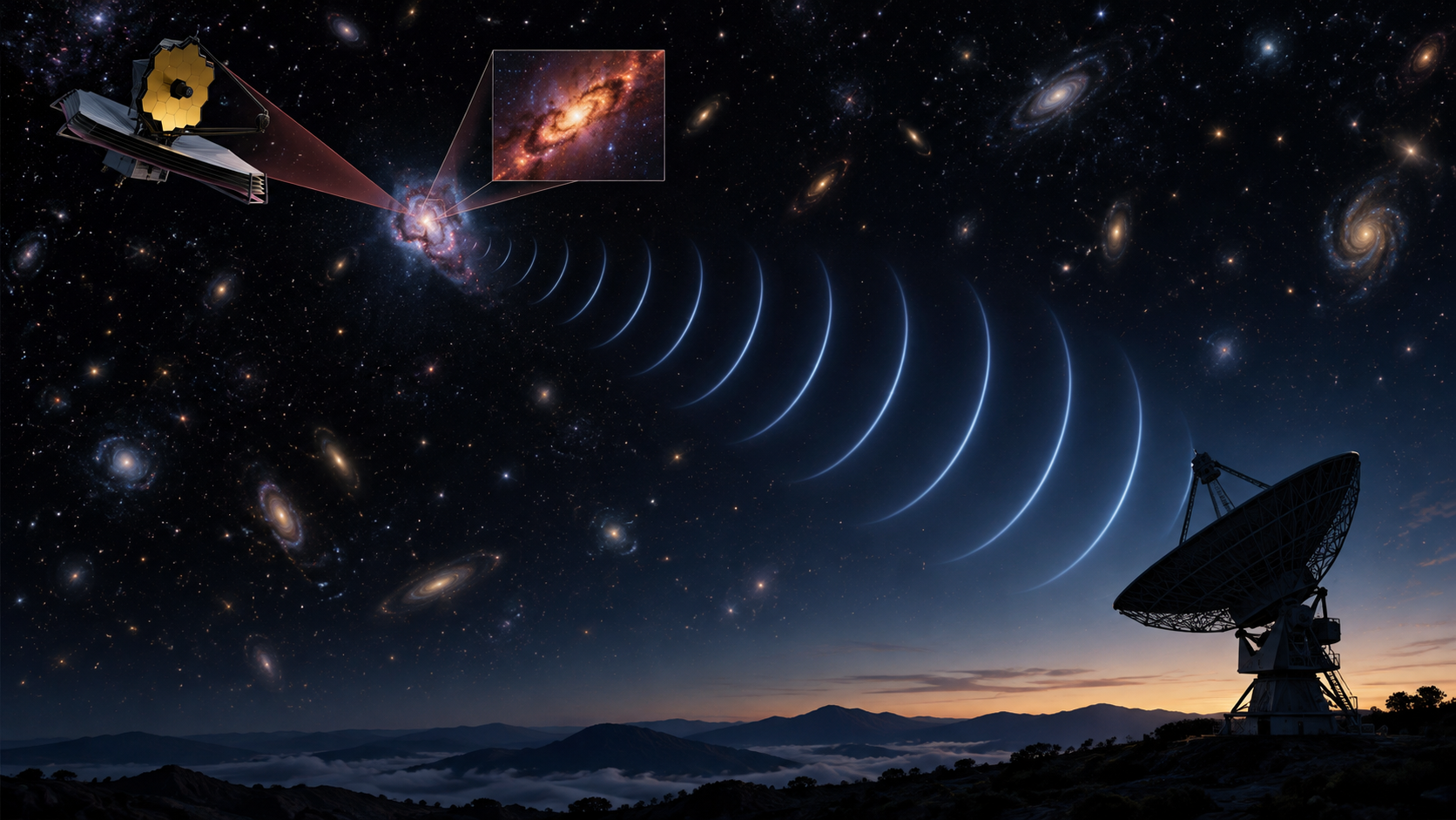 Webb identifica la galaxia de una ráfaga de radio que viajó más de 10.000 millones de años