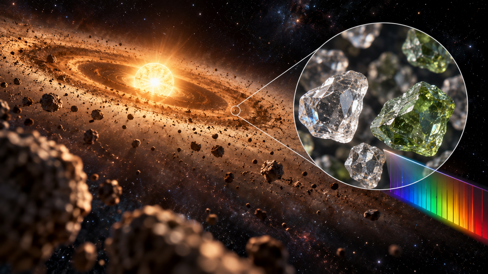Webb reads mineral clues to giant collisions in dusty disks