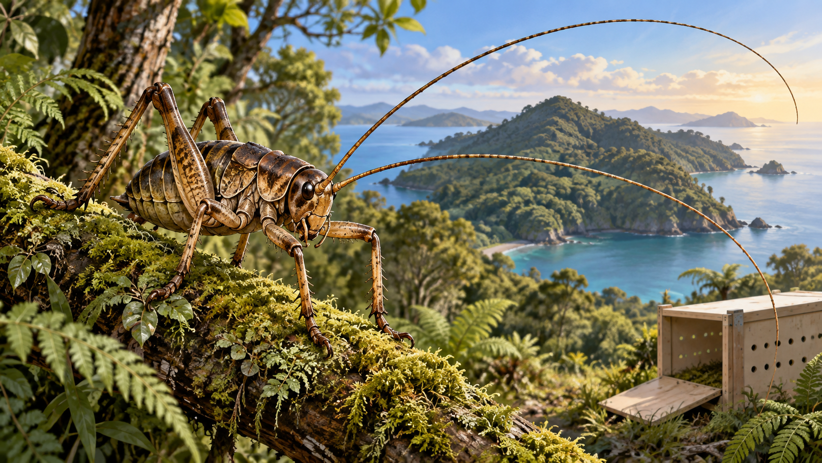Côn trùng khổng lồ wētāpunga ở New Zealand mở rộng nơi sống qua 45 đợt di chuyển